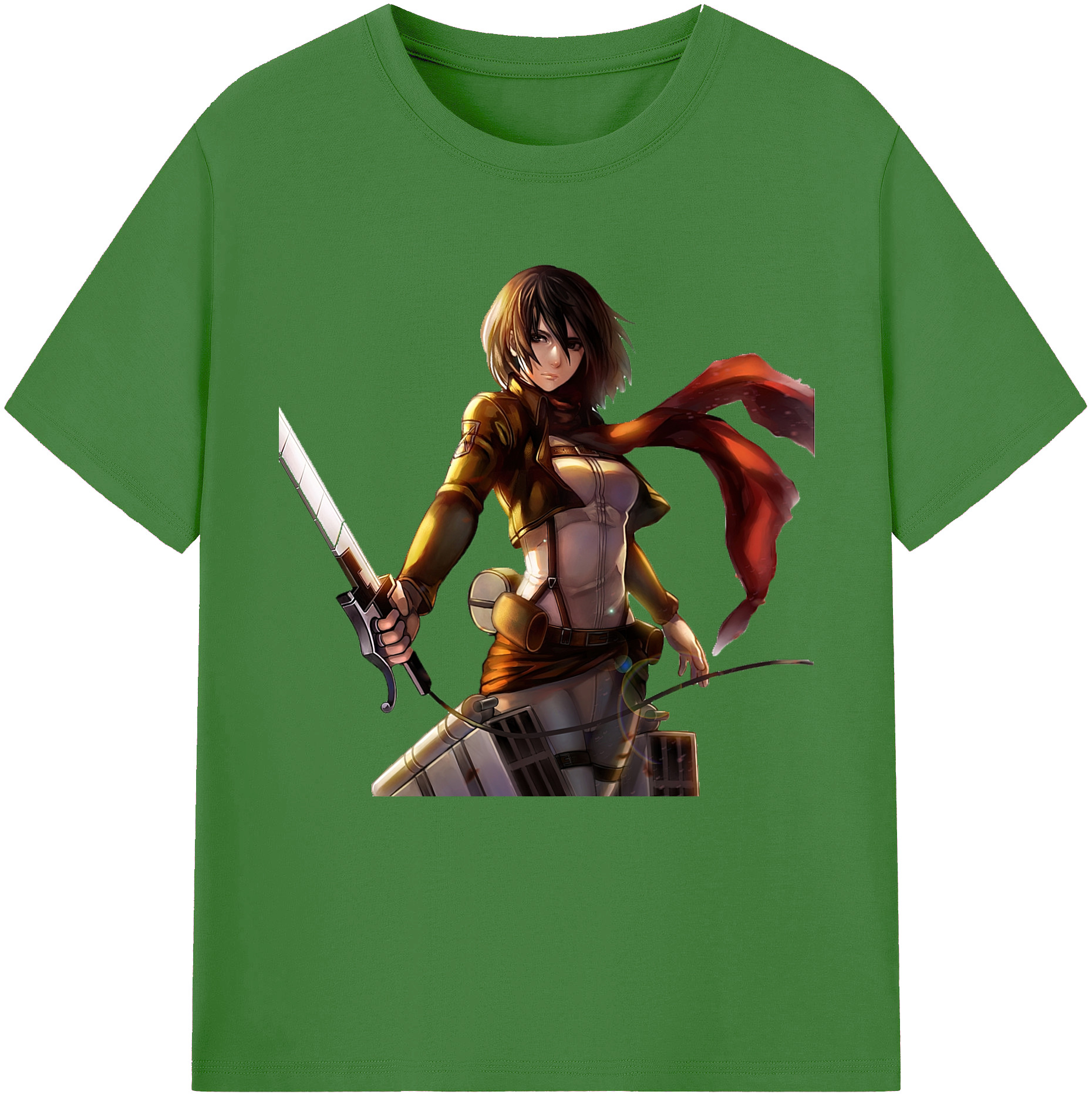 （画像用） 進撃の巨人 ミカサ·アッカーマン Attack on Titan Mikasa Ackerman レディースカジュアルプリントTシャツ（綿100％）